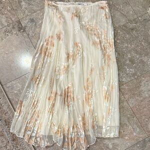 “Vince” Cream and Brown Floral Skirt